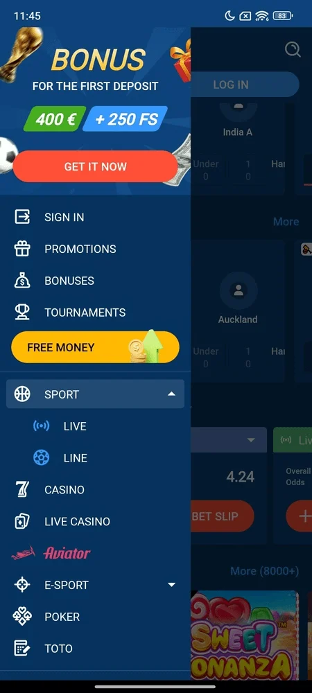 โบนัสเงินฝากแรก Mostbet — 100% + 250 ฟรีสปิน