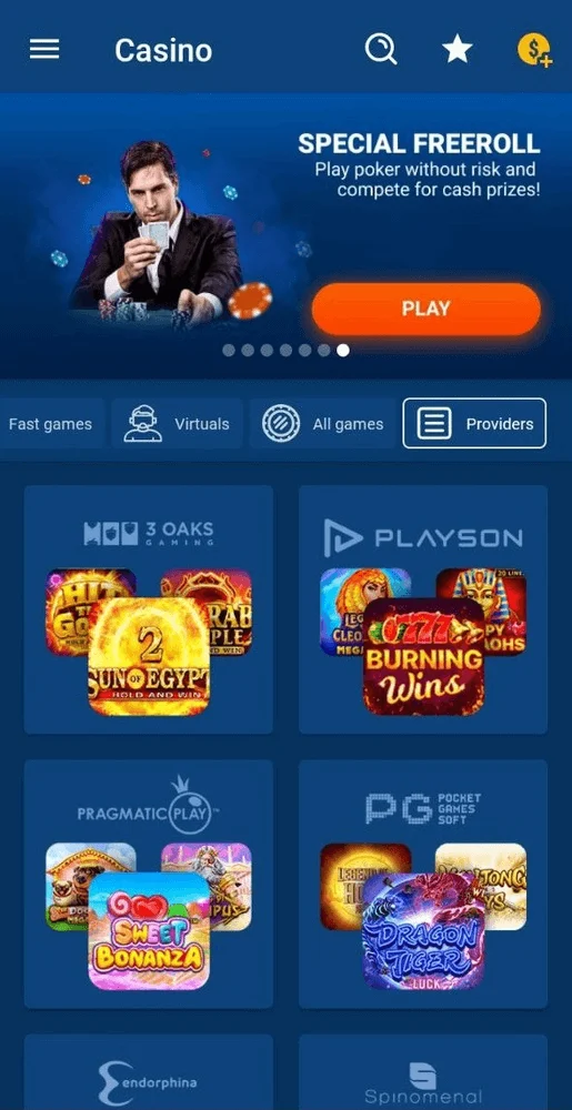 ค่ายเกมและผู้ให้บริการคาสิโน Mostbet