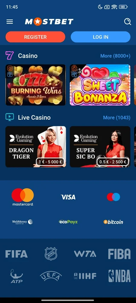 คาสิโนสล็อตและวิธีฝากถอน Mostbet